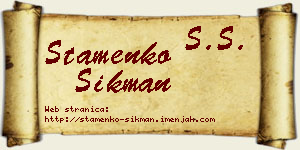 Stamenko Šikman vizit kartica